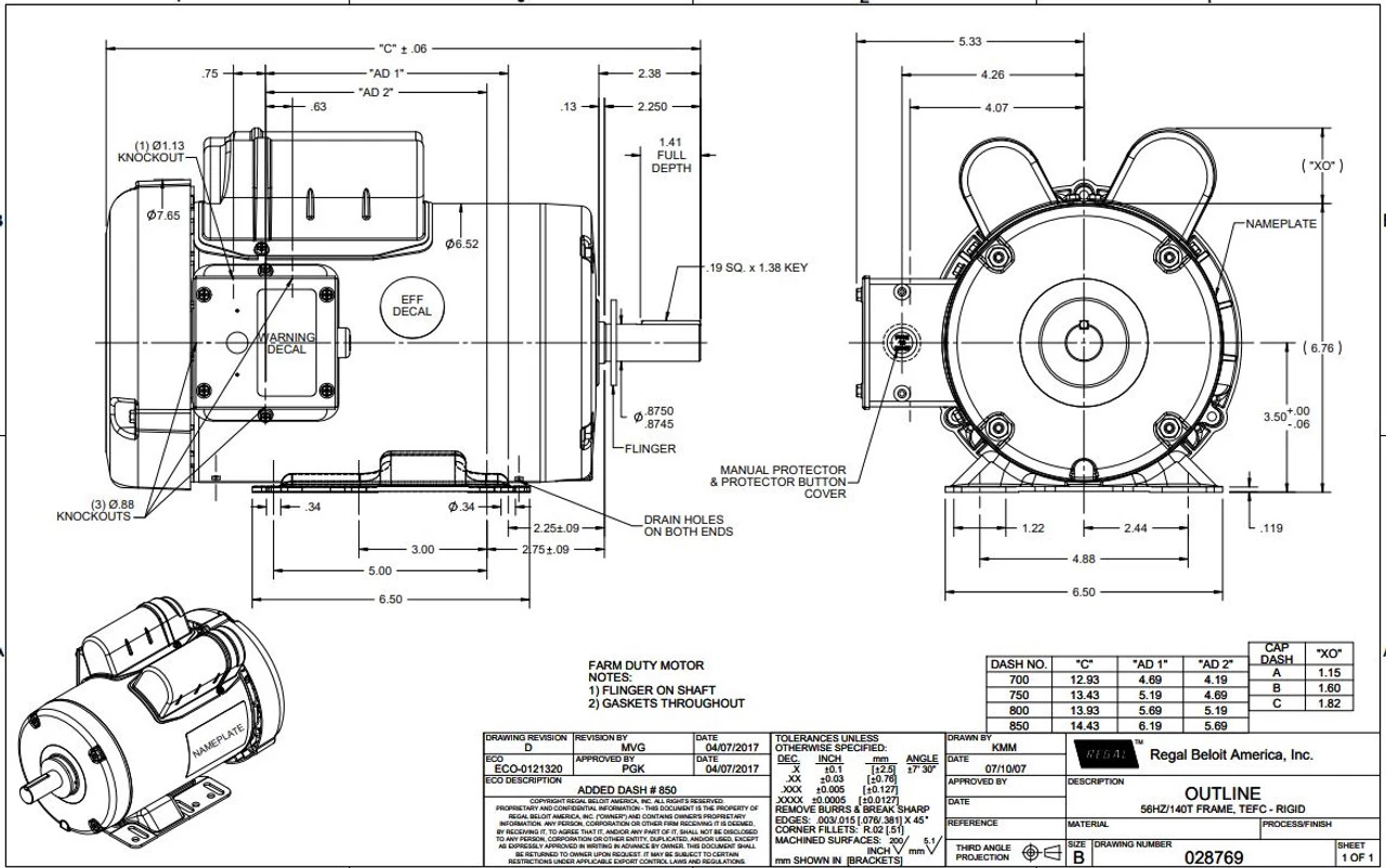 110090.00 Leeson | 2 Hp 1725 RPM 56HZ Frame TEFC (Farm Duty) 230 Volts 6 110090.00 Leeson | 2 Hp 1725 RPM 56HZ Frame TEFC (Farm Duty) 230 Volts - Image 4