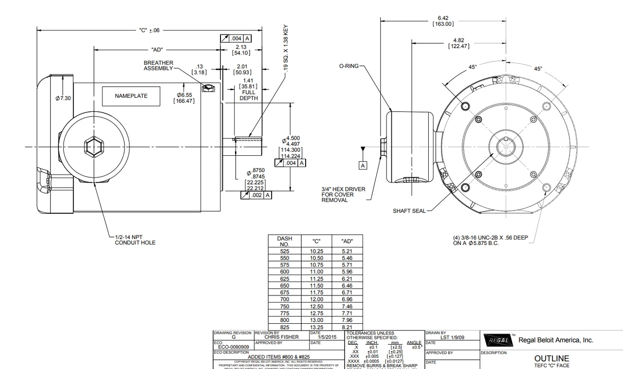 122203.00 Leeson Extreme Duck 1 1/2 Hp 1800 RPM 230/460V 3-Phase 145TC Frame TEFC (no Base) Motor 5 122203.00 Leeson Extreme Duck 1 1/2 Hp 1800 RPM 230/460V 3-Phase 145TC Frame TEFC (no Base) Motor - Image 3
