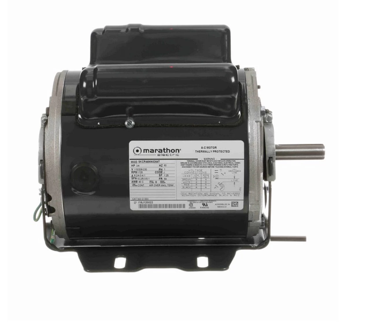 C1303 Marathon 3/4 Hp 1800 RPM 115/208-230V TENV 56 Frame Cap Start/Run Farm Motor 5 C1303 Marathon 3/4 Hp 1800 RPM 115/208-230V TENV 56 Frame Cap Start/Run Farm Motor - Image 3
