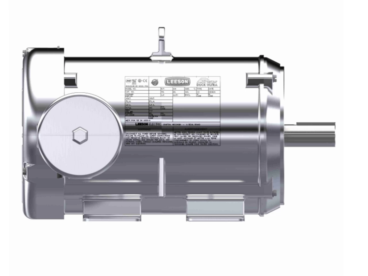 141409.00 Leeson Extreme Duck 7 1/2 Hp 3600 RPM 230/460V 3-Phase 215TC Frame TEFC (base) Motor 4 141409.00 Leeson Extreme Duck 7 1/2 Hp 3600 RPM 230/460V 3-Phase 215TC Frame TEFC (base) Motor - Image 2