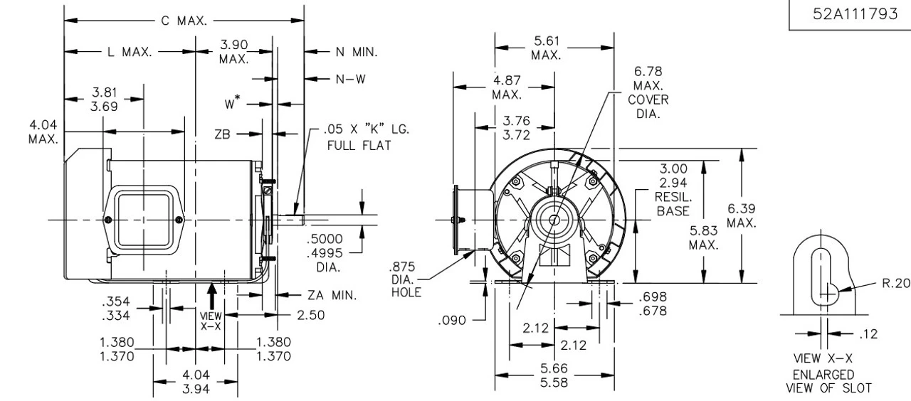 B1502 Marathon 1/4 Hp (1 Speed) 115V 1800 RPM TEFC 48 Frame Split Phase Resilient Base Motor 6 B1502 Marathon 1/4 Hp (1 Speed) 115V 1800 RPM TEFC 48 Frame Split Phase Resilient Base Motor - Image 4