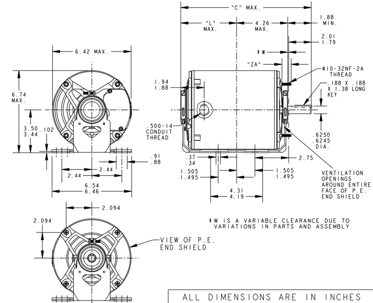 H176 Marathon 1/2 Hp (2 Speed) 115V 1800/1200 RPM ODP 56 Frame Resilient Base Blower Motor 6 H176 Marathon 1/2 Hp (2 Speed) 115V 1800/1200 RPM ODP 56 Frame Resilient Base Blower Motor - Image 4