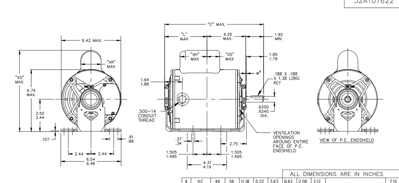 C235 Marathon 1 Hp (1 Speed) 115/208-230V 1800 RPM ODP 56 Frame Cap Start Resilient Base Motor 6 C235 Marathon 1 Hp (1 Speed) 115/208-230V 1800 RPM ODP 56 Frame Cap Start Resilient Base Motor - Image 4