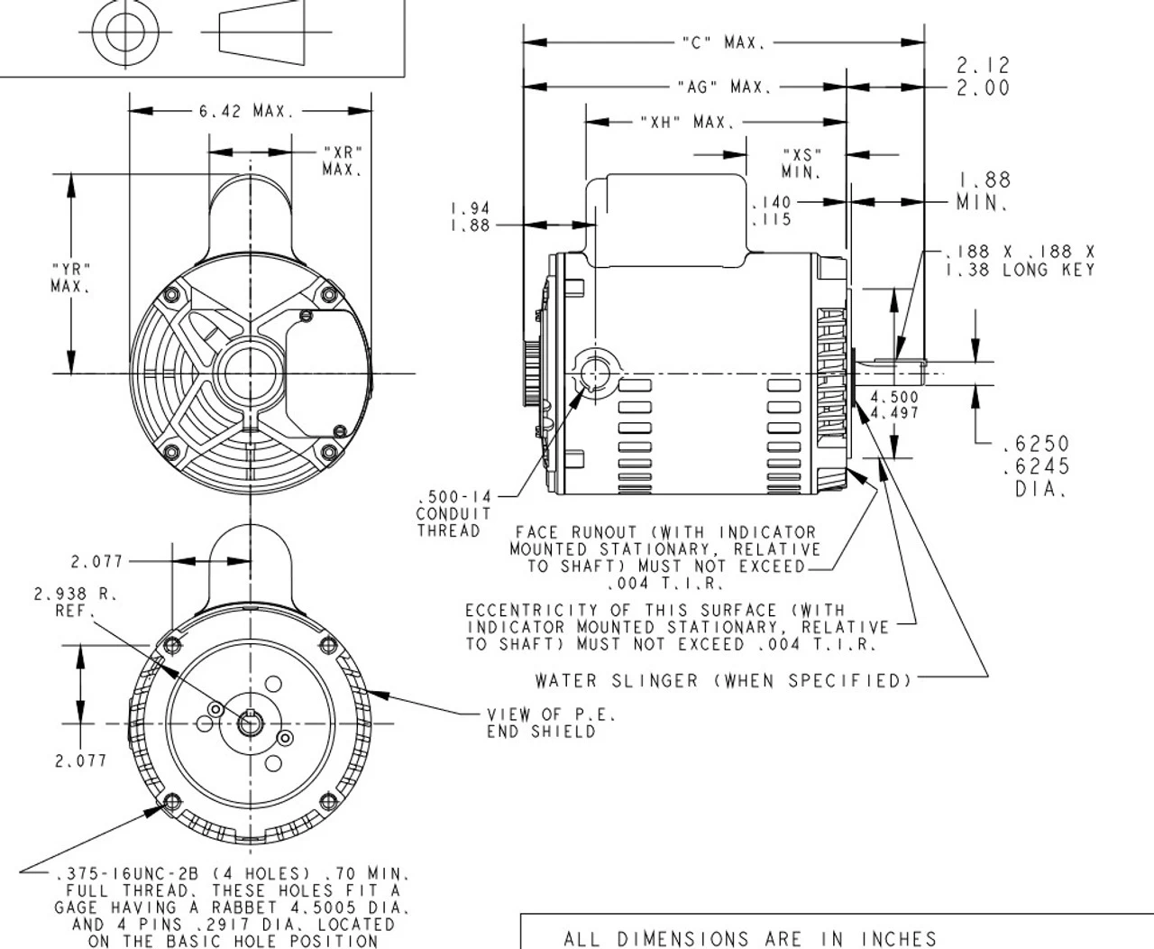 C338 Marathon 1 Hp (1 Speed) 115/208-230V 3600 RPM ODP 56C Frame Cap Start Oil Burner Motor 6 C338 Marathon 1 Hp (1 Speed) 115/208-230V 3600 RPM ODP 56C Frame Cap Start Oil Burner Motor - Image 4