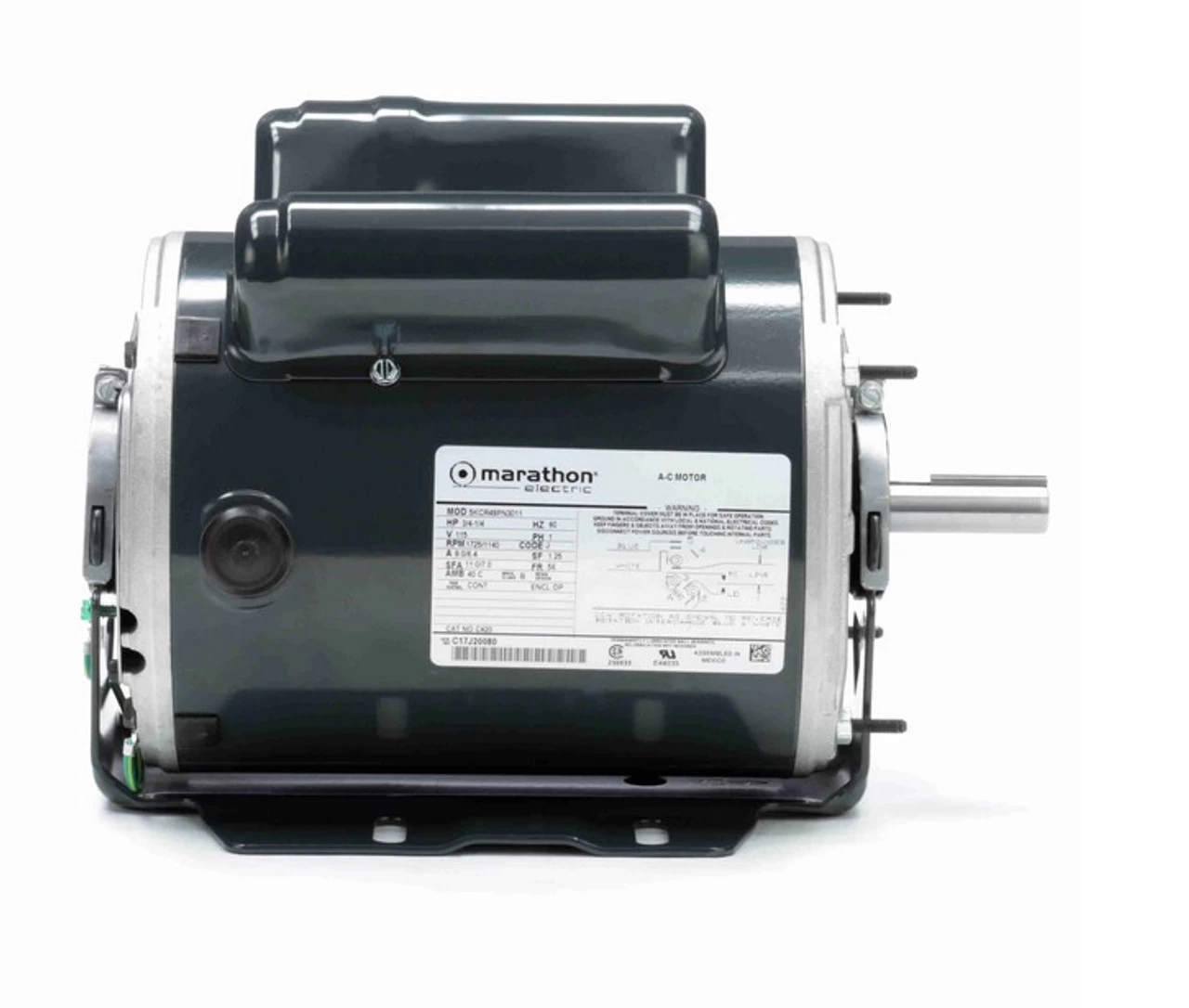 C420 Marathon 3/4 Hp (2 Speed) 115V 1800 RPM ODP 56 Frame Cap Start/Run Resilient Base Motor 5 C420 Marathon 3/4 Hp (2 Speed) 115V 1800 RPM ODP 56 Frame Cap Start/Run Resilient Base Motor - Image 3