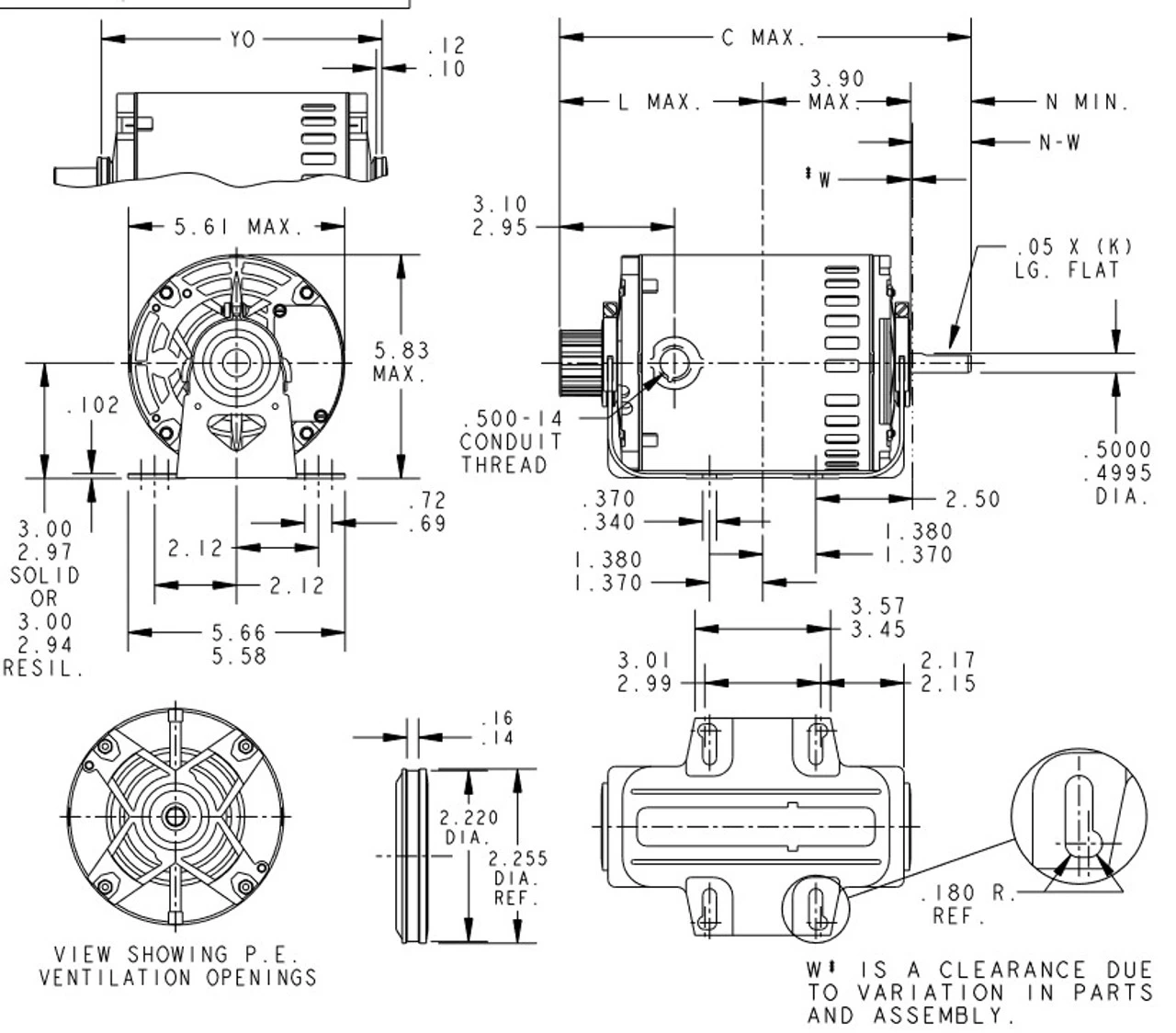 4734 Marathon 1/3 Hp (1 Speed) 115V 1800 RPM Open 48Y Frame Split Phase Resilient Base Motor 6 4734 Marathon 1/3 Hp (1 Speed) 115V 1800 RPM Open 48Y Frame Split Phase Resilient Base Motor - Image 4