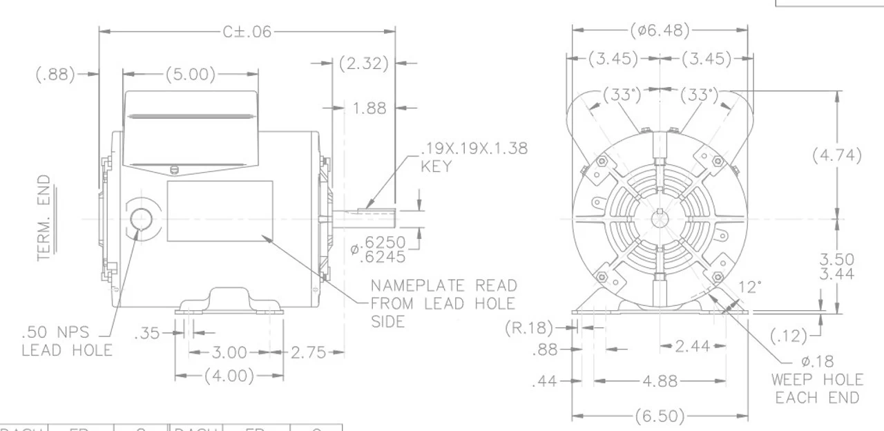 X912 Marathon 1 Hp 1800 RPM 115/230V TENV 56 Frame Belt Drive Motor 5 X912 Marathon 1 Hp 1800 RPM 115/230V TENV 56 Frame Belt Drive Motor - Image 4